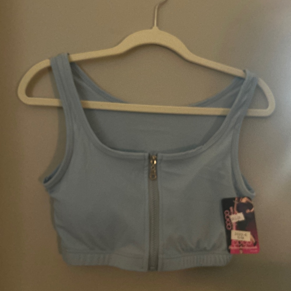 Coco Light Blue Crop Top with Zip
